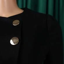 Nuevo 2026 Conjunto Dos Piezas Mujer Top Elegante y Falda Ajustada - Negro - Ver 4