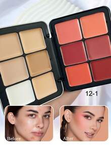12 Colores Rubor y Corrector Maquillaje Cosméticos - Multicolor - Ver 3