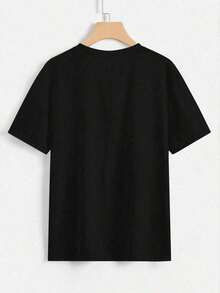 Camiseta Casual de Mujer con Estampado de Girasol y Mariposa Negra - Cuello Redondo, Manga Corta para Primavera Verano, Lavable a Máquina, Ropa Cómoda para Vacaciones 1 Sexy Casual Dulce Fiesta Elegante Alta elasticidad Playa Noche de fiesta Vacaciones Boda verano Gráfico de corazón - Negro - Ver 4