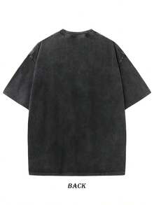 Camiseta de Mujer y Hombre de 250 g/m² con Lavado Vintage - Estampado Gráfico de es Inspirado en el Outback Australiano, Corte Holgado con Hombros Caídos, Ropa Urbana Retro Unisex con Estampado de Canguro y es, Ideal para Uso Casual y Festivales (Lavable a Máquina) - Comodidad para Todas las Temporadas, Cuello Redondo, Manga Corta, Textura Lavada Desgastada, Diseño Atrevido de  y Llama, Corte Relajado para Conciertos y Fiestas, Camiseta Unisex, Camisetas para Mujer, Camiseta para Hombre de Alta Calidad - Negro - Ver 2