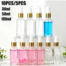 10pcs/5pcs Transparent Glass Spray Bottles 1.01 Oz/1.69 Oz/3.38 Oz Travel Bottles And Containers Featuring Stylish Golden Leak-Proof Caps Suitable For Health Travel Personal Care - 10 gói* (30 ml) 1,01 oz - Xem 9