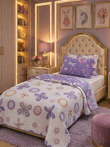 Double Print Children's Single Bedspread Set (2 Pieces) - Dragon-fly - View 1