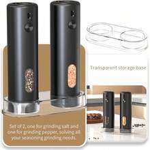 Pepper Grinder, Electric Salt And Pepper Mill Grinder, Adjustable Coarseness, Ceramic Grinding Elements, Rechargeability With LED Light, One Hand Automatic Operation - Multicolor - View 8