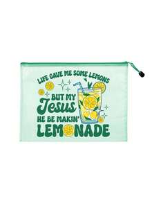 Túi lưới khóa kéo Lemons Christian, Túi đựng mỹ phẩm trong suốt in hình quả chanh đầy cảm hứng, Túi đựng đồ dùng tôn giáo, Túi trang điểm lưới chống thấm nước dùng cho nhà thờ, du lịch và sử dụng hàng ngày, Túi đựng mỹ phẩm trong suốt dung tích lớn với khóa kéo nylon - Nhiều màu - Xem 16