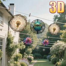 1个3D立体“阳光下舞动的蒲公英种子”摆件，尺寸25.5厘米/10英寸*25.5厘米/10英寸，带旋转挂钩，360° DIY创意风铃套装（不含吊坠），款式随机 - A - 查看 8