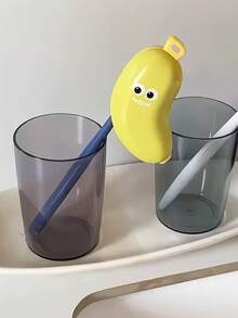 2pcs Banana Shaped Toothbrush Holder, Portable Travel With Lid Protective Case, Home And Travel Toothbrush & Toothpaste Storage Box, Fun Design All-In-One Convenient Travel Accessory, Mini Toothbrush - Multicolor - View 7