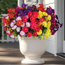 30pcs/24pcs/12pcs/3pcs Plastic Outdoor Artificial Flowers, UV-Resistant Fake Plants, Multicolor Bindweed, Suitable For Garden Porch Decoration, Spring/Summer Hanging Baskets, Christmas Gifts - Multicolor - View 8