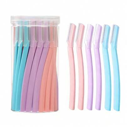 4/12/21pcs Set Safety Eyebrow Trimmer & Razor, Exfoliating & Hair Removal Tools, Body & Facial Eyebrow Shaver, Multi-Color Depilation Tools, Beginner Eyebrow Shaping Tool Kit