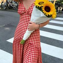 PariChic 2026 Women's Plaid Patchwork Milkmaid Dress, Sleeveless Style With Smocked Details & Full Flared Hem, Zipper Closure, Casual Daily Commute Minimalist Holiday Dress - Multicolor - Ver 9