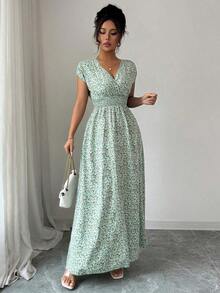 YHHElenzga Vestido con estampado floral elegante, adecuado para el uso diarioYHH - Verde - Ver 6