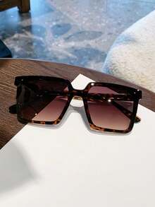 1pc Fashion Oversized Leopard Print Frame, Plastic Bohemian Style Decor Design, Suitable For Daily Wear - Multicolor - View 3