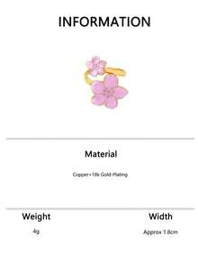 3pcs/Set Unique Design Sweet Five-Petal Flower Open Ring, Elegant Glazed Floral Dopamine Mood Ring, Delicate Daily Wear Open Band Ring - Flower Ring - View 9