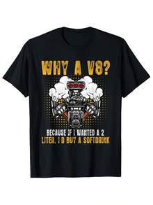 Camiseta Divertida para Hombre con Motor V8, Lema "¿Por Qué un V8?" y Diagrama de Bloques V8, Suave, Transpirable, Retro, para Amantes de los Coches Clásicos, Corte Holgado, Casual, para Entusiastas de los Hot Rods, Regalo para Amantes de los Coches (Negro y Amarillo), Camiseta para el Día de la Madre, Regalo Gráfico para la Mejor Mamá del Mundo - Negro - Ver 1