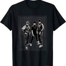 RUN1 DMC1 Tiny Squares Background T-Shirt - 黑色 - 查看 1