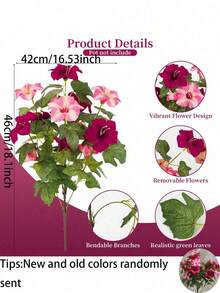 1 pieza Flor de Petunia miniatura realista, resistente a los rayos UV, no se desvanece, decoración floral de seda, adecuada para jardín de primavera, balcón, patio, porche, jarrón, boda, fiesta de cumpleaños, sala de estar, escritorio de oficina, decoración del hogar interior y exterior - Multicolor - Ver 10