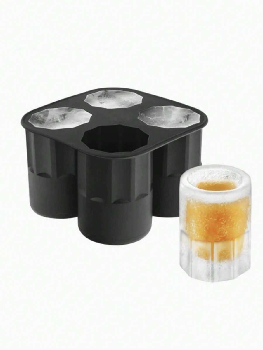 1 khay đựng cốc đá bằng silicon màu đen - Chứa được 4 cốc, thích hợp cho quán bar thương mại hoặc sử dụng tại nhà, có thể rửa bằng máy rửa chén. - màu đen - Xem 1