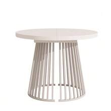 Extendable Dining Table, 100/138/176 * 100 Cm, Suitable For 4-8 People, Two-Part Telescopic Design, Thickened Tabletop, Minimalist Style, Cashmere - Caschmir - View 5