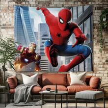 1pcs Cartoon A Vengers S Uperhero Wall Tapestry Backdrop, Iron Man C Aptain America S Piderman Party Decorations For Photo Booth, Cute Hero Team Photography Background, Living Room Bedroom Aesthetic Wall Decor, Outdoor Indoor Celebration Banner, Backyard Party Photo Prop Supplies, School Event Poster Decor, Home Dormitory Wall Hanging Art - 多色-A - 查看 6