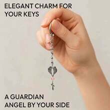 Pink Crystal Guardian Angel Car Hanging Ornament - Premium Alloy Angel Decor, Can Be Hung On Rearview Mirror, Steering Wheel, Women's Handbag, Etc. Elegant Car Interior Accessory, Ideal Gift For Ladies, Girlfriends And Family, Suitable For Any Occasion - A - View 7