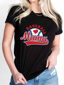 Camiseta casual de primavera/verano con estampado de letras, cuello redondo, manga corta, deportiva, para mujer, 180g 100% algodón. - Blanco - Ver 6