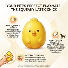 Wang Meow Pet Durable Latex Squeaky Small Yellow Chicken & Dog Toy - Cute Cartoon Pet Chew Toy, Relieve Boredom And Clean Teeth, Suitable For Small To Medium Dogs - Multicolor - View 4