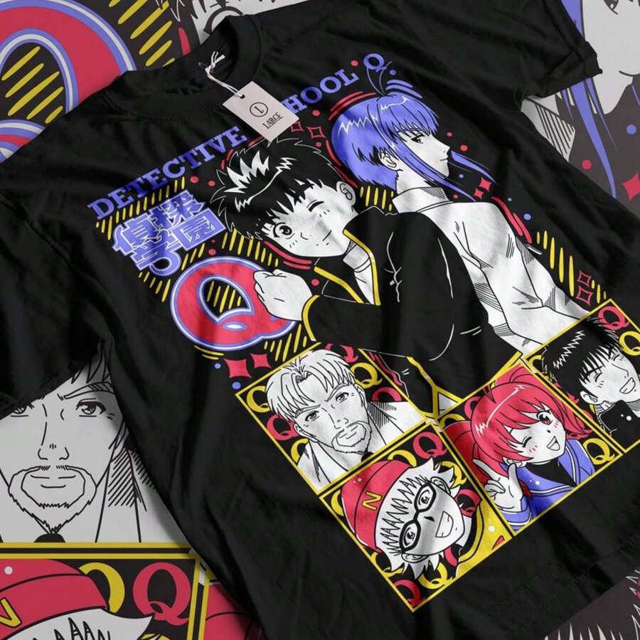Detect School Q TShirt Anime Manga Shirt.JPG - Negro - Ver 1