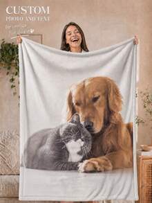 1 pieza Manta personalizada con foto, Manta de felpa personalizada con foto, Foto familiar, Foto de mascota, Foto de pareja, Día de la Madre, Día del Padre, Manta de mascota, San Valentín, Carnaval, Pascua, Acción de Gracias, Día de los Inocentes, Regalo de regreso a clases, Manta para siesta en la oficina, Manta personalizada privada, Manta de vacaciones, Regalo para mamá/papá, Manta de franela con foto, Manta de vacaciones, Sofá cama, Collage - Multicolor - Ver 13
