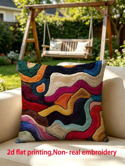 1pc Bohemian Geometric Abstract Print Decorative Throw Pillow Cover, Suitable For Sofa, Chair, Bed, Car, Living Room, Office, Zippered Closure, Home Decor, Bedroom Decor, Holiday Decor, Party Decor, Christmas Cushion (No Pillow Insert) (Single-Sided Print) (No Embroidery)