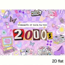 , Y2K Retro Background Suitable For Girls - Early 2000s Nostalgic Themed Flat Plane With Y2K Wallpaper Patterns, For Photo Studio Props, Birthday Party Decorations, Themed Costume Parties For 00s Themed Events, - 多色 - 查看 4
