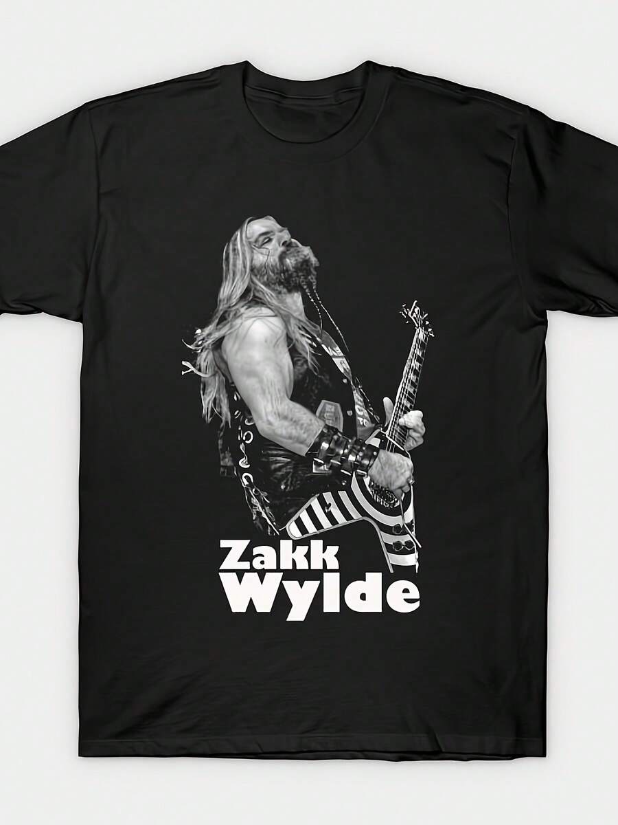 Camiseta unisex Zakk Wylde Guitar Genius para hombre y mujer, suave y agradable al tacto, una prenda básica de estilo casual urbano adecuada para todas las estaciones, versátil para cualquier época del año, asequible para el uso diario y un regalo perfecto para fans y amigos. Ideal para fiestas y uso diario, perfecta para vacaciones y momentos de ocio, excelente para fiestas y vacaciones en familia. - Negro - Ver 1