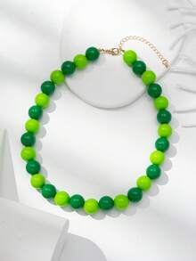 1 chiếc vòng cổ hạt cườm Dopamine màu kẹo đơn giản thời trang dành cho nữ, đa năng để đeo hàng ngày, mùa hè - nhiều màu - Xem 40
