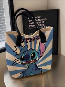 1 Túi đeo vai kiêm giỏ đựng đồ chủ đề Stitch của DISNEY có khóa kéo - Hình Stitch dễ thương, thích hợp để mang đi du lịch, đựng sách, đồ ăn nhẹ - Quà tặng cho người yêu thích Stitch - Hình vuông - Xem 10