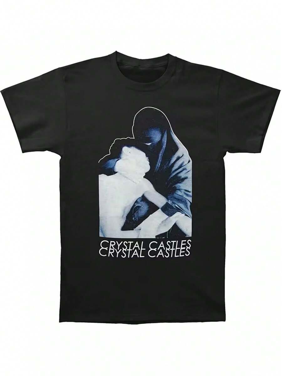 Camiseta para Hombre - Crystal Castles - Ropa Casual a la Moda - Negro - Ver 1