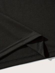 Camiseta Casual de Cuello Redondo para Hombre de Tallas Grandes" "Si Necesito Soporte Vital, Desconéctame y Vuelve a Conectarme. Vamos a Ver Si Esto Funciona." Camiseta de Manga Corta con Eslógán, Disponible en Tallas Grandes - Negro - Ver 5