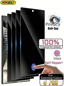 NNBILI 4入超薄霧面磨砂隱私陶瓷膜，適用於 Galaxy S21/S21+/S21Ultra/S22 5G/S22+5G/S22Ultra/S23Ultra S23/S23+/S24/S24Plus/S24 Ultra/S25/S25Plus/S25Ultra/S25Edge/S26/S26Plus/S26Ultra 系列，高級霧面表面，隱私螢幕保護貼，非玻璃 - 黑色 - 查看 43