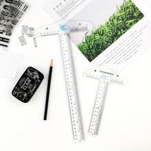 7.6inch Precision T-Square Ruler Transparent, Typography Layout Measuring Tool With Dual Scale, Perfect For Drawing, Drafting, Calligraphy & DIY Projects - One Size Fits All - View 2