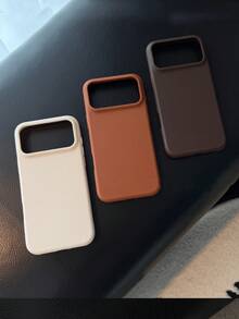 3pcs Lychee Texture Phone Case, White+Brown+Coffee, Suitable For IPhone18promax/18pro/18/17 Pro Max/17 Pro/17/16 Pro Max/16/16 Pro/16 Plus/15/15 Pro Max/15 Pro/15 Plus/11/12/13/14 Pro Max/12 Pro/12 Pro Max/13 Pro/13 Pro Max/7 Plus/14 Pro/14 Pro Max Soft Shell - A Three-pack [white + Coffee + Brown] - View 3
