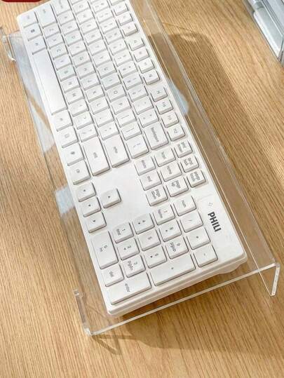 1pc Acrylic Keyboard Stand - Compact Desktop Riser For Keyboard And Mini PC, Space-Saving Design, Ideal For Modern Office | Stylish Keyboard Holder | Durable Plastic Base
