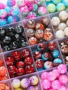 100/50pcs/1pc 時尚混色 10mm 壓克力圓形珠子，簡約可愛，適合女性手工 DIY 珠寶製作、珠寶、手鍊、耳環、項鍊、吊墜、手機掛飾、鑰匙圈等，情人節、母親節、父親節、生日派對等的完美禮物 - 查看 3