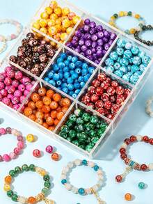 100/50pcs/1pc 時尚混色 10mm 壓克力圓形珠子，簡約可愛，適合女性手工 DIY 珠寶製作、珠寶、手鍊、耳環、項鍊、吊墜、手機掛飾、鑰匙圈等，情人節、母親節、父親節、生日派對等的完美禮物 - 查看 12