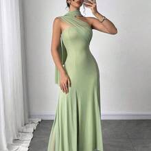 Women's New Casual Elegant Mint Green Ribbon Backless Dress, There Are Three Ways To Wear It, You Can Match It With Different Outfits, Suitable For Daily Casual Outings, Beach Vacations, Garden Parties And Other Occasions/Pride Outfits Women/Acation Outfits Woman/Birthday Dress/Teacher Outfits For Women - Amarillo - Ver 7