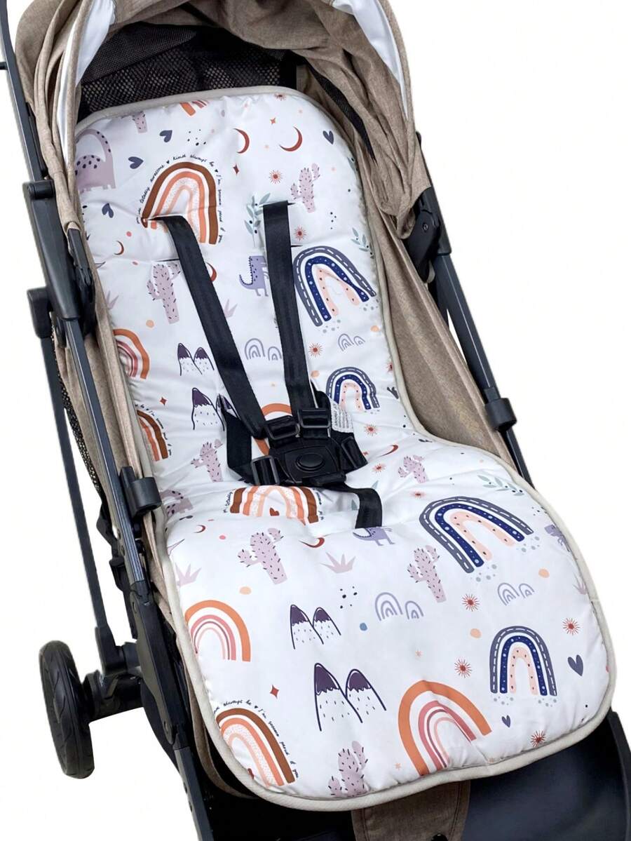 1pc Universal Baby Stroller Seat Cushion, Soft & Breathable Infant Travel Pad, Suitable For Multiple Stroller Models - Multicolor - View 1