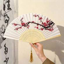 1 Stück vintage handgefertigter Bambus Faltfächer mit Quaste - elegantes Geschenk für Frauen, Hochzeitsfavors, traditioneller chinesischer Kostümfächer - Verschiedenfarbig - Übersicht 10