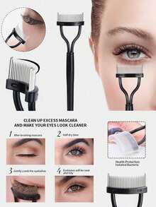 1pc Eyelash Comb, Eyelash Separator, Stainless Steel Fine Tooth Comb, Used For Separating And Grooming Eyelashes, Makeup Tool, False Eyelash Removal Tool, Bathroom Accessory, Holiday Essential, Travel Essential, Gift For Her - Multicolor - View 5