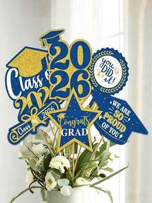1/6pcs 2026 Graduation Party Decorations,Graduation Decorations, Tabletop Vase Inserts And Cake Toppers,Graduation Party Table Decor,Graduation Decor,2026 Graduation Decorations, Graduation Centerpieces, Graduation Season Kitchen & Dining Room Decor - Multicolor - View 2
