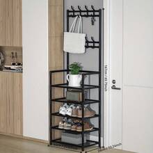 Entryway Organizer Combo - Coat Rack, Shoe Rack, Shoe Organizer, Bench With Hooks For Storing Shoes, Clothes, Jackets, Hats, Bags, Umbrellas In Hallway, Home Decor Accessory - Multicolor - View 10