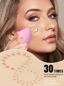 7/1 pieza Esponja de maquillaje multiusos, borla de polvo, cojín de aire, set de herramientas de maquillaje, esponja de maquillaje reutilizable, accesorios de maquillaje, adecuado para corrector, base, BB cream, adecuado para crema, polvo, apto para todo tipo de piel - Multicolor - Ver 2