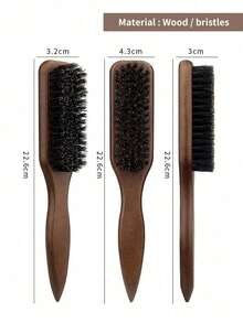 1pc Boar Bristle Smooth Comb, Suitable For Sleek Ponytail Styling, Taming Flyaways, Hairline Grooming - Wide Tapered Tail, Includes Fluffy Brush For Sectioning And Parting, Hair Styling Tool, Hair Care Home Decor Accessory - Multicolor - View 10
