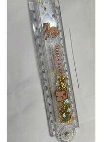 1pc Capybara Liquid Sand Folding Ruler, Cute Capybara Themed High-Quality Ruler, Student Exam Stationery, Color Not Specified - Quicksand Folding Ruler - Random Color - View 6