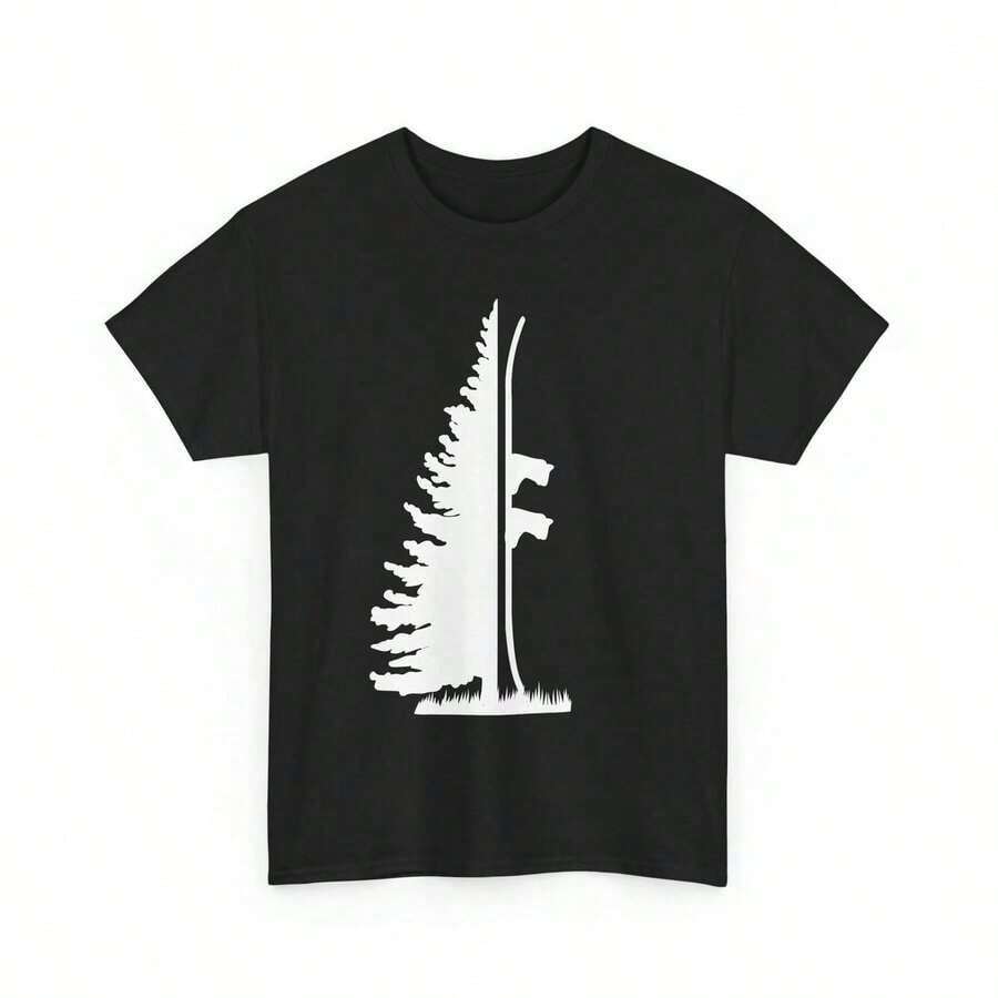 1 camiseta de snowboard, camiseta para fanáticos de los deportes de invierno y snowboard, 180g 100% algodón, los diseños están impresos. Unisexo. - Negro - Ver 1